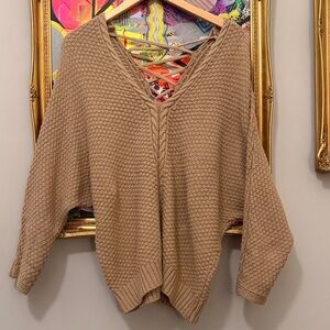 Cozy Tan V-Neck Sweater
